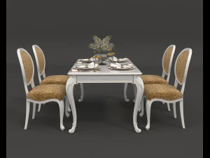 european style dinning table 3 3D Model