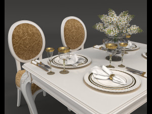 european style dinning table 3 3D Модель