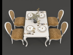 european style dinning table 3 3D Модель