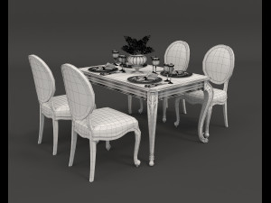 european style dinning table 3 3D Модель