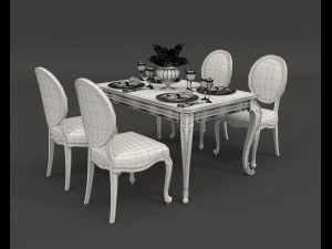 european style dinning table 3 3D Model