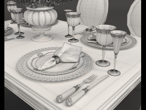 european style dinning table 3 3D Модель