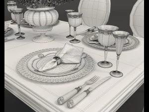 european style dinning table 3 3D Model