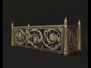 classic style balcony railing 3D Model