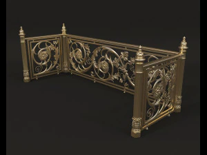classic style balcony railing 3D Model