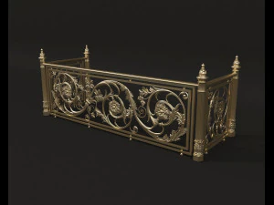 classic style balcony railing 3D Model