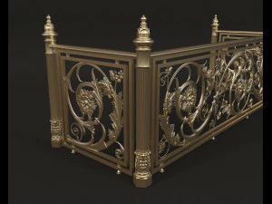 classic style balcony railing 3D Model
