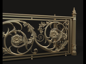classic style balcony railing Modelo 3D