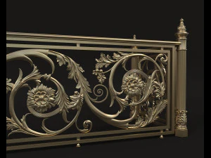 classic style balcony railing 3D Model