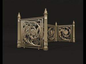 classic style balcony railing Modelo 3D