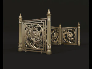 classic style balcony railing 3D Model