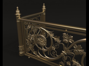classic style balcony railing Modelo 3D