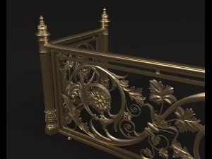 classic style balcony railing 3D Model