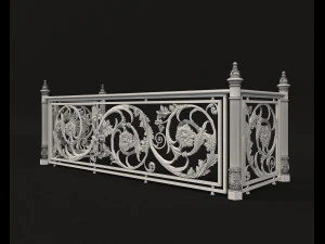 classic style balcony railing 3D Model