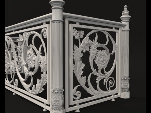 classic style balcony railing Modelo 3D