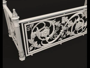 classic style balcony railing 3D Model