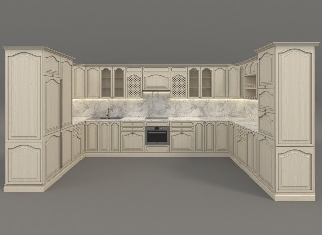 european style kitchen 4 3D मॉडल .c4d .max .obj .3ds .fbx .stl .blend 