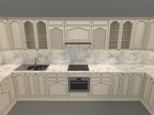 european style kitchen 4 3D मॉडल