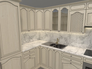 european style kitchen 4 3D मॉडल