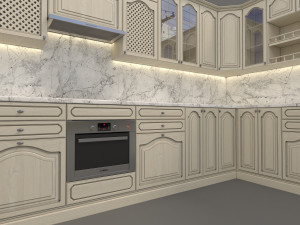 european style kitchen 4 3D मॉडल