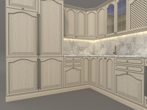 european style kitchen 4 3D मॉडल
