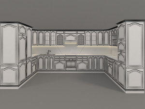 european style kitchen 4 3D मॉडल