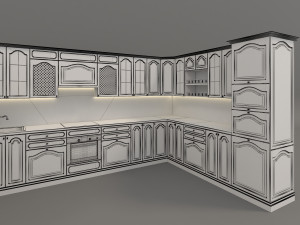 european style kitchen 4 3D मॉडल