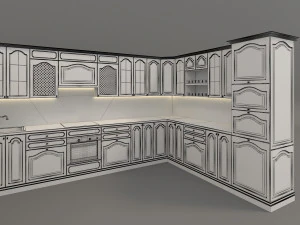 european style kitchen 4 3D Model