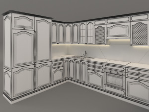 european style kitchen 4 3D मॉडल