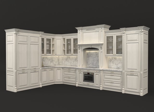 european style kitchen 5 3D 模型 .c4d .max .obj .3ds .fbx .stl .blend 
