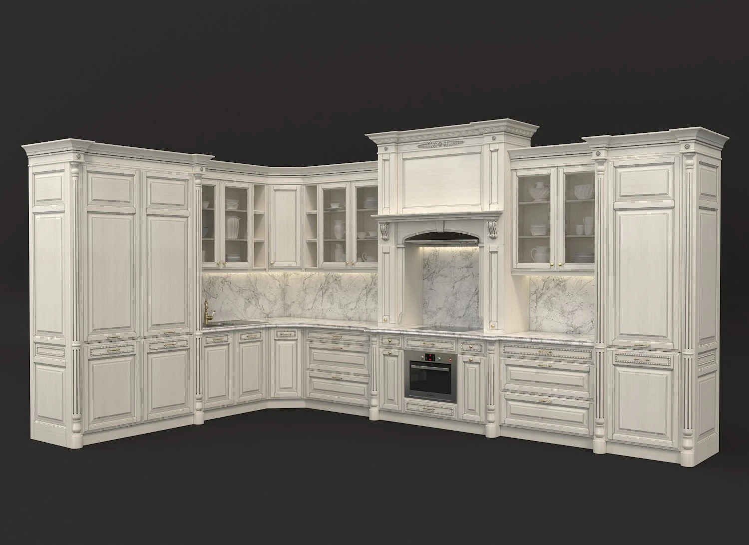 european style kitchen 5 3D Model .c4d .max .obj .3ds .fbx .stl .blend