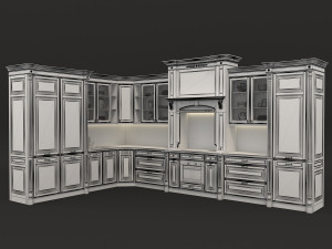 european style kitchen 5 3D 模型