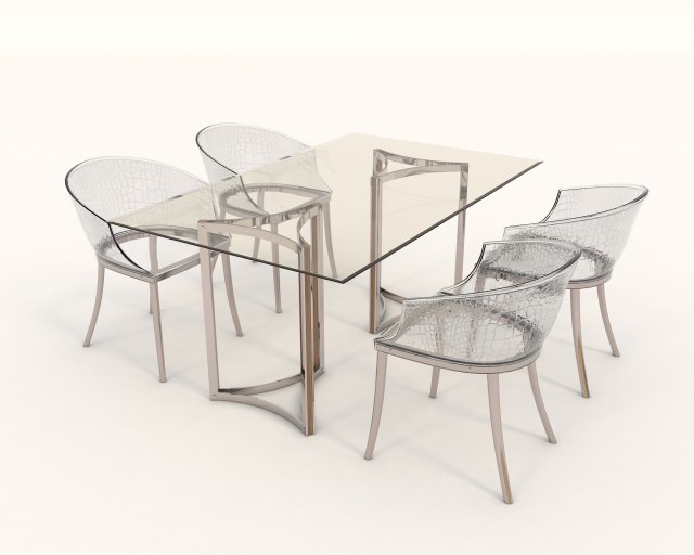 contemporary design table and chair set 10 Model 3D .c4d .max .obj .3ds .fbx .stl .blend 
