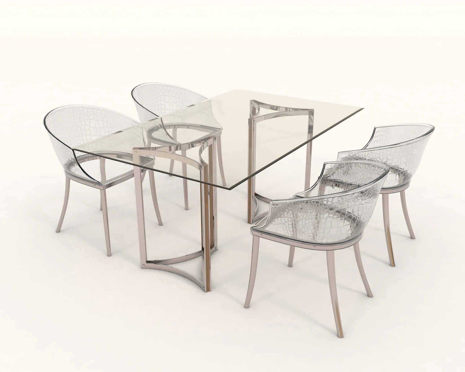 conjunto de mesa e cadeiras de design contempor&acirc;neo 10 Modelo 3D .c4d .max .obj .3ds .fbx .stl .blend 