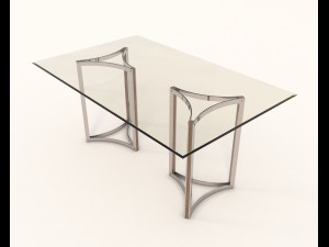 contemporary design table and chair set 10 Model 3D