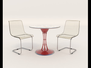 contemporary design table and chair set 11 3Dモデル