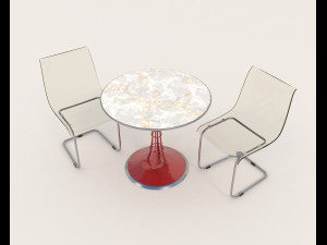 contemporary design table and chair set 11 3D Модель