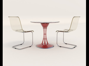 contemporary design table and chair set 11 3D Модель