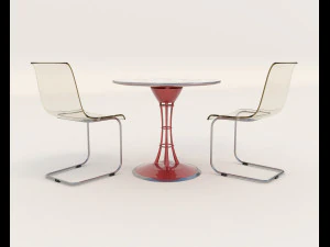 contemporary design table and chair set 11 3D Model