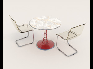 contemporary design table and chair set 11 3D Модель