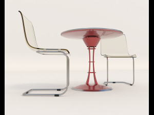 contemporary design table and chair set 11 3D Модель