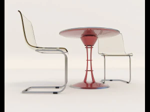contemporary design table and chair set 11 3D Model