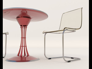 contemporary design table and chair set 11 3D Модель