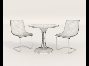 contemporary design table and chair set 11 3D Модель