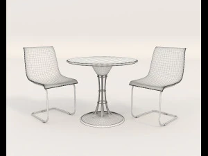 contemporary design table and chair set 11 3D Model
