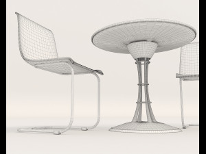 contemporary design table and chair set 11 3D Модель
