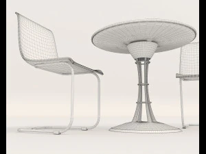 contemporary design table and chair set 11 3D Model