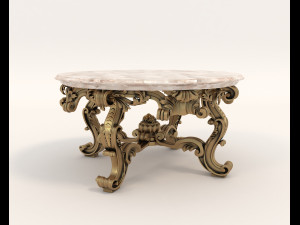 classic armchair and table set 2 3D मॉडल