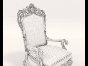 classic armchair and table set 2 3D मॉडल