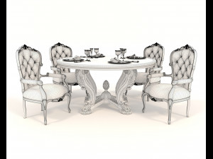 european style dinning table 4 3D Model